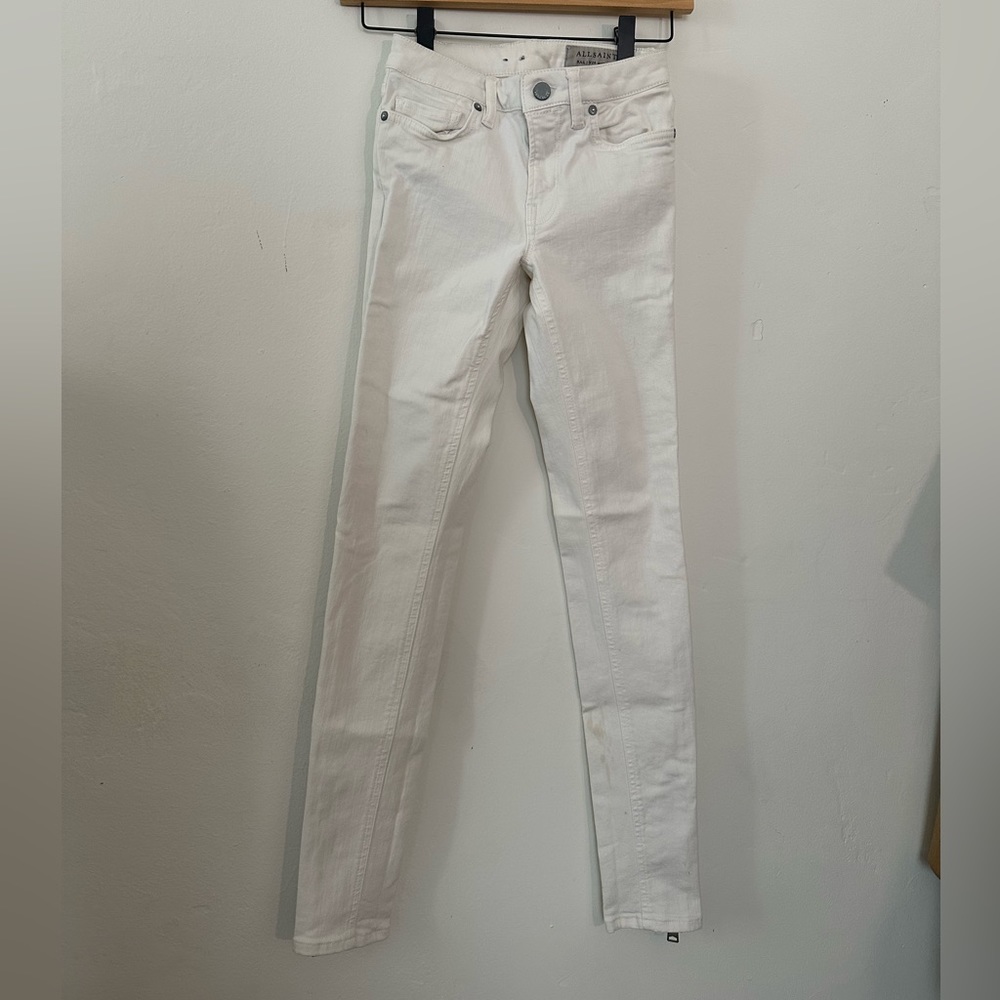 All Saints white skinny jeans. Size 24